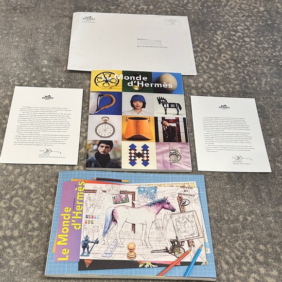 HERMES CATALOGS NEW (2) 2 WELCOME CARD AND 2 ENVELOPES